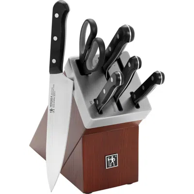 Henckels Cutlery Solution 7-piece Self-sharpening Knife Block Set In Black