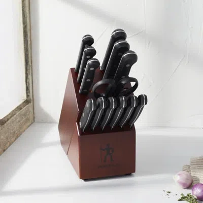 Henckels Everedge Solution 14-piece Knife Block Set In Black