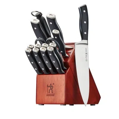 Henckels Forged Accent 15-piece Knife Block Set In Black