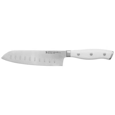Henckels Forged Accent 5-inch Hollow Edge Santoku Knife - White Handle In Black