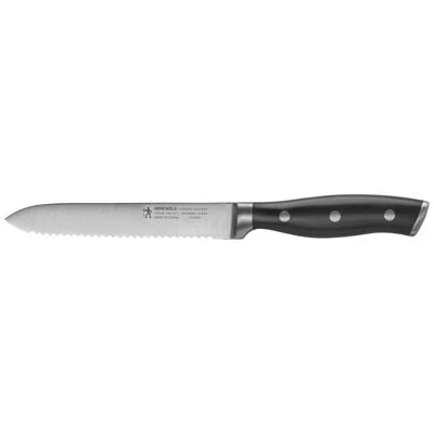 Henckels Forged Accent 5-inch Serrated Utility Knife In Black