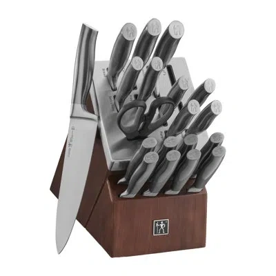 Henckels Graphite 20-piece Self-sharpening Knife Set With Block, Chef Knife, Paring Knife, Utility Knife, Bre In Gray