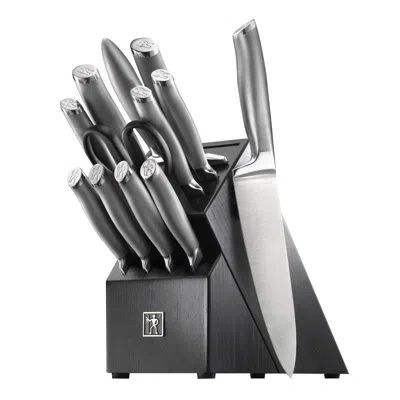 Henckels Modernist 13-piece Knife Set With Block, Chef Knife, Paring Knife, Steak Knife, Black, Stainless Ste In Silver