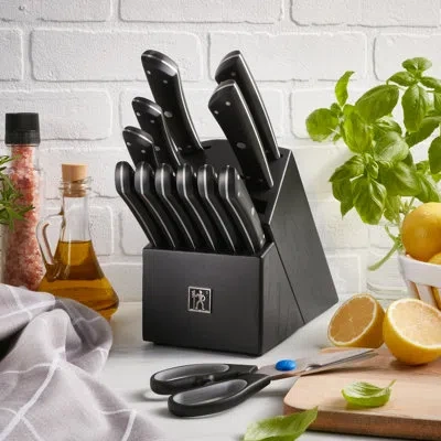 Henckels Noir 13-pc Knife Block Set In Black