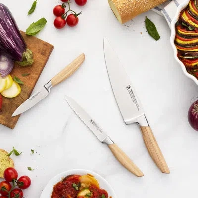 Henckels Pakka 3-pc Starter Knife Set In Brown