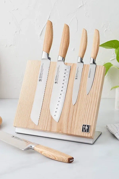 Henckels Pakka 6-pc Magnetic Easel Knife Set In Wood At Urban Outfitters In Brown