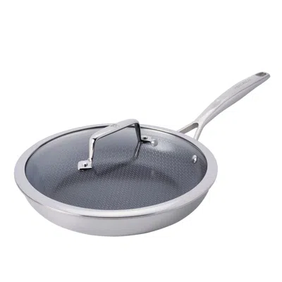 Henckels Paradigm Ceramic 10-inch Stainless Steel Dual Performance Fry Pan With Lid In Silver