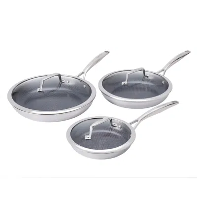 Henckels Paradigm Ceramic 6-pc Stainless Steel Dual Performance Fry Pan Set In Silver