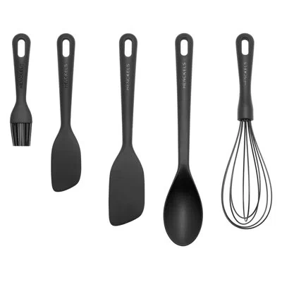 Henckels Silicone Onyx 5-piece Baking Utensil Set In Black