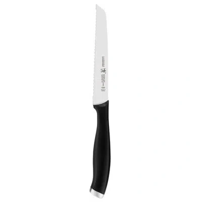 Henckels Silvercap 5-inch Serrated Utility Knife In Black