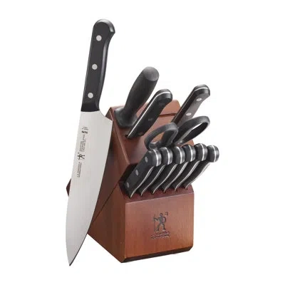 Henckels Solution 12-piece Knife Set With Block, Chef Knife, Paring Knife, Steak Knife, Grey, Stainless Steel In Black