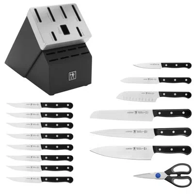 Henckels Solution 16-pc Self-sharpening Knife Block Set In Black