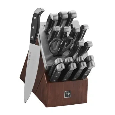 Henckels Statement 20-piece Self-sharpening Knife Set With Block, Chef Knife, Paring Knife, Utility Knife, Br In Black;gray