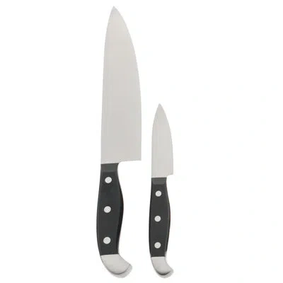 Henckels Statement 2-piece Chef's Knife Set In Black And Silver
