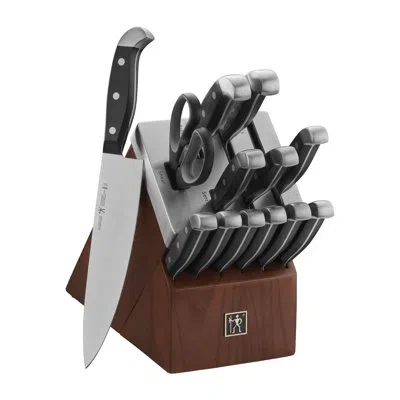 Henckels Statement Self-sharpening Knife Set With Block, Chef Knife, Paring Knife, Bread Knife, Steak Knife,  In Black
