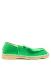 Hender Scheme Dean Suede Boat Shoes In Green