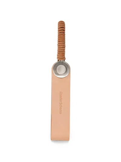Hender Scheme Logo-debossed Leather Keyring In Neutrals