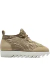 Hender Scheme Quilting Lace "beige" Sneakers In Brown