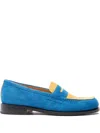 Hender Scheme Two-tone Suede "blue/yellow" Loafers In Blue