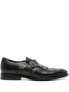 Henderson Baracco Almond-toe Leather Brogues In Schwarz