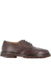 Henderson Baracco Brogue-detail Leather Derby Shoes In Brown