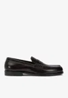 Henderson Baracco Glossy Leather Loafers In Brown