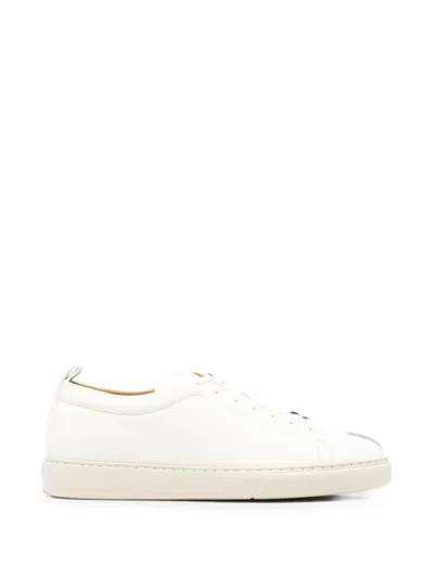 Henderson Baracco Grained-leather Sneakers In White