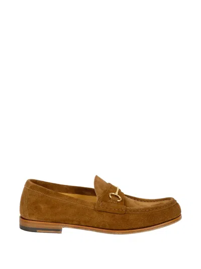 Henderson Baracco Horsebit Suede Sandals In Brown