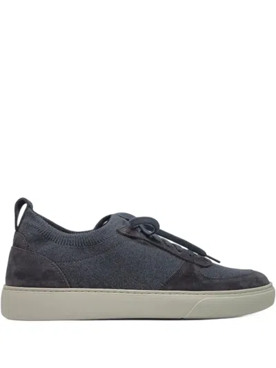 Henderson Baracco Knit-suede Sneakers In Blue