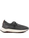 Henderson Baracco Knitted Suede Sneakers In Gray