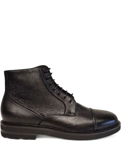 Henderson Baracco Lace-up Leather Boots In Black