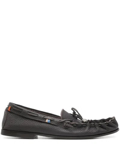 Henderson Baracco Leather Boat Shoes In Brown