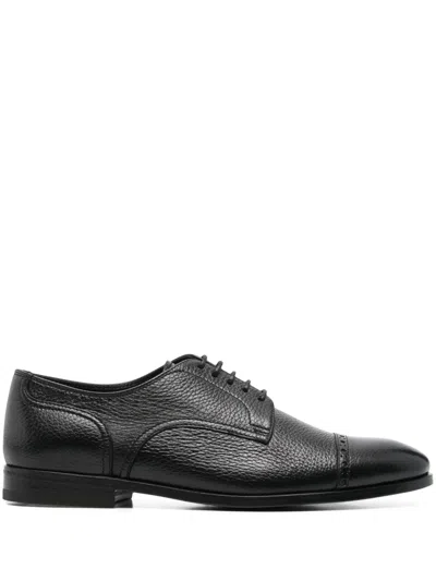 Henderson Baracco Leather Derby Shoes In Black