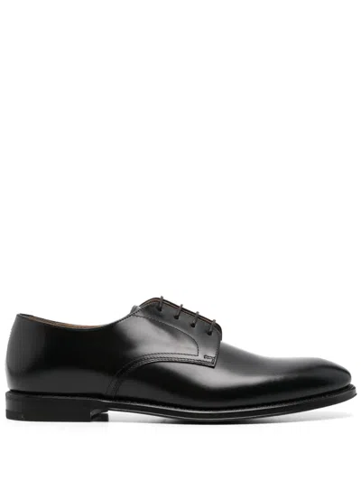 Henderson Baracco Lace Up Shoes In Black Leather In Schwarz
