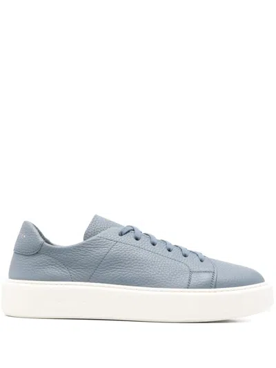 Henderson Baracco Leather Sneakers In Blue