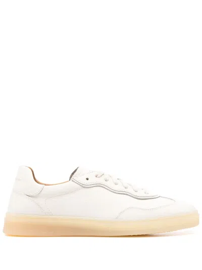 Henderson Baracco Leather Sneakers In Neutrals
