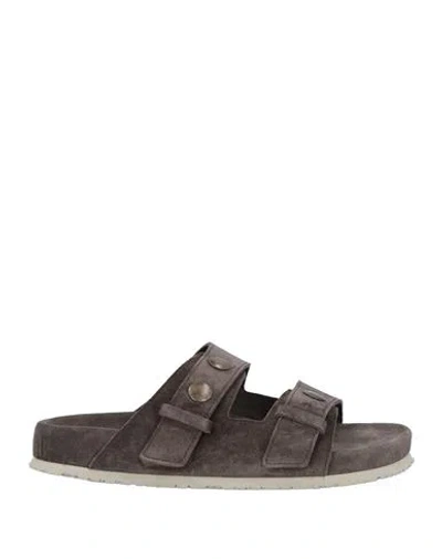 Henderson Baracco Man Sandals Lead Size 9 Leather In Grey