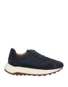 Henderson Baracco Man Sneakers Navy Size 9 Leather, Textile Fibers