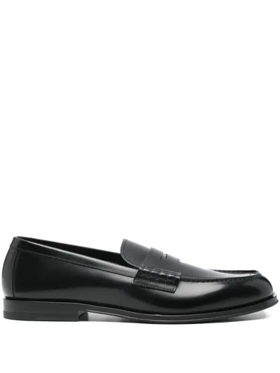 Henderson Baracco Penny-strap Leather Loafers In Black
