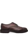 Henderson Baracco Perforated Derby Shoes In Brown