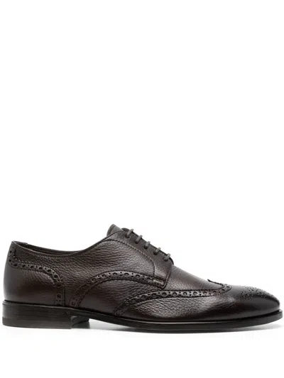 Henderson Baracco Perforated-detail Brogue Shoes In Brown