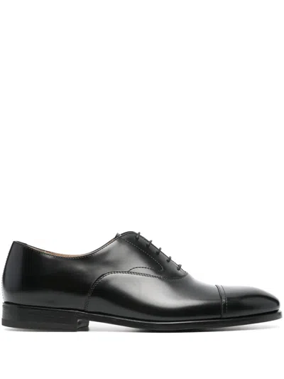 Henderson Baracco Polished Leather Derby Shoes In Black