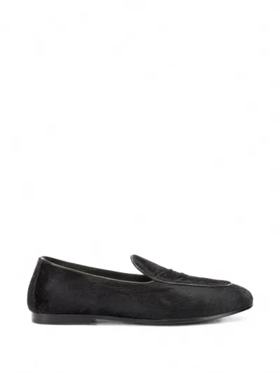 Henderson Baracco Pony-hair Loafers In Black