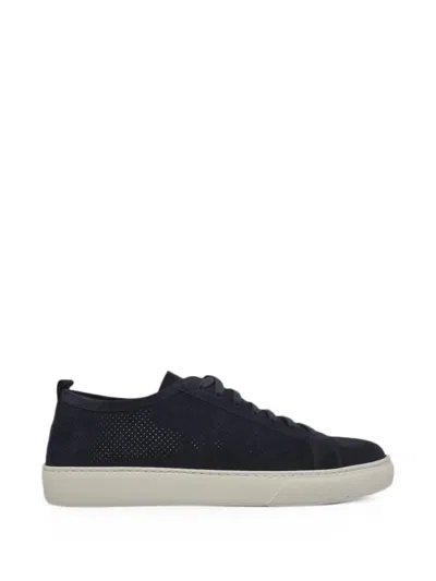 Henderson Baracco Ronny Perforated-suede Sneakers In Black