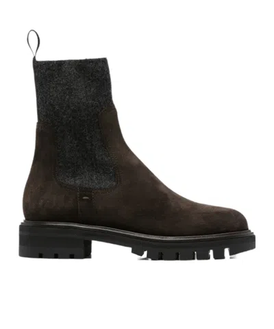 Henderson Baracco Ella Suede Panelled Boots In Brown