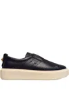 Henderson Baracco Slip-on Leather Sneakers In Black