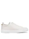 Henderson Baracco Textured Leather Sneakers With Rubber Sole In White