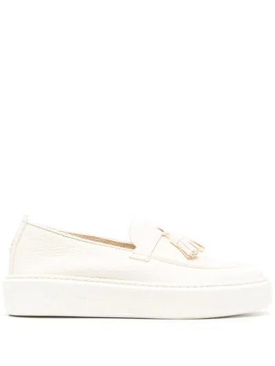 Henderson Baracco Sofia.g.0 Leather Loafers In Neutrals