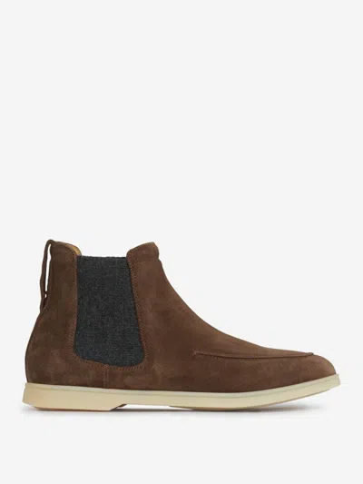 Henderson Baracco 20mm Suede Ankle Boots In Brown