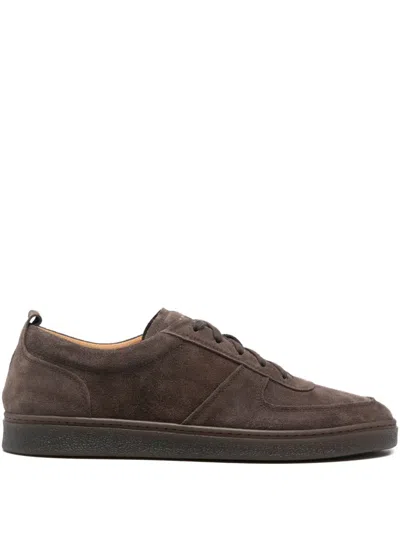 Henderson Baracco Suede Lace-up Sneakers In Brown